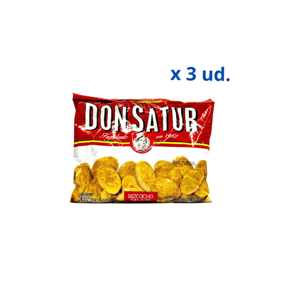 Don Satur Bizcochos salados 200 gr x 3 ud.