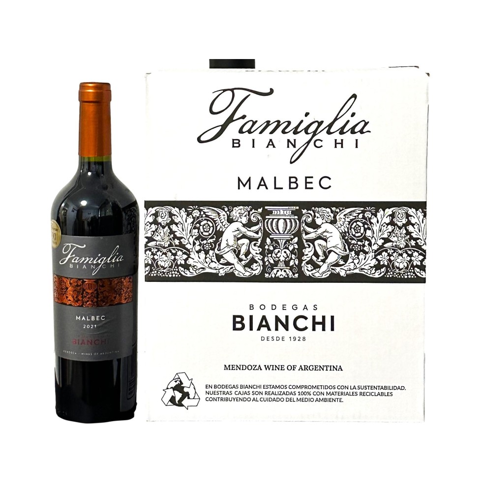 Famiglia Bianchi Malbec 750 ml Caja de 6 botellas