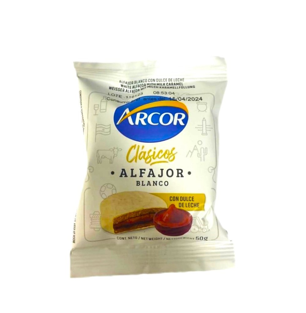 Alfajor Arcor Clásico Chocolate Blanco x ud