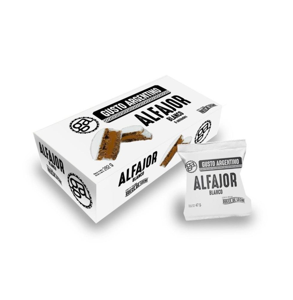 Alfajores Blanco x 6 uds  Gusto Argentina