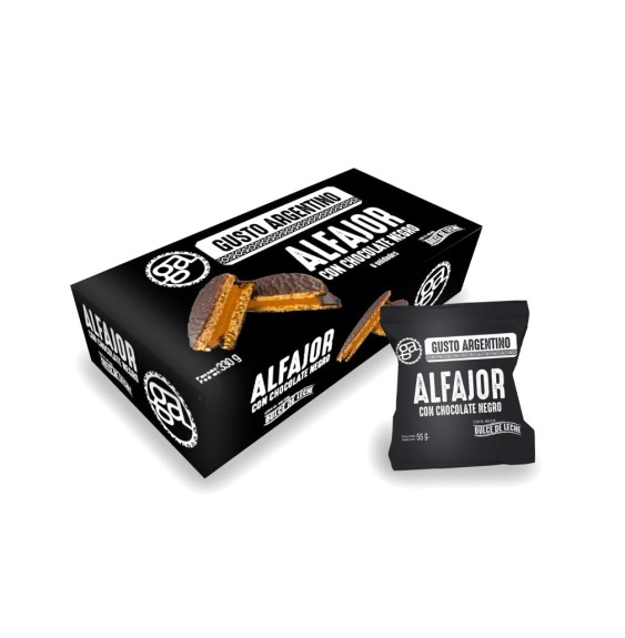 Alfajores de chocolate negro x 6 uds  Gusto Argentino