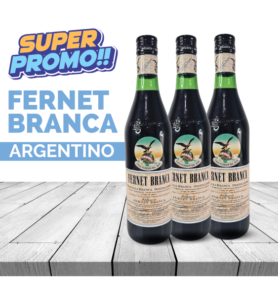 Fernet Branca Argentino 750 ml  x 3 uds