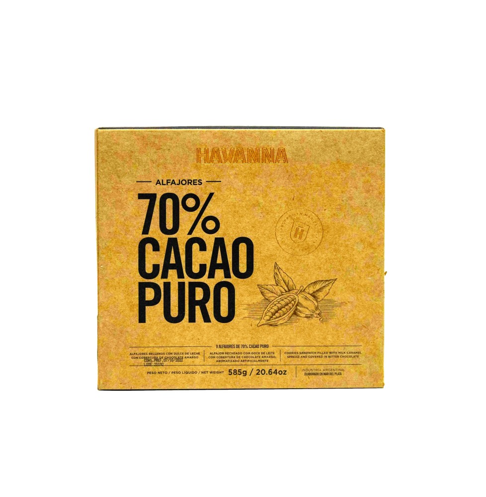 Alfajor Havanna 70% Cacao Puro  x 8 uds