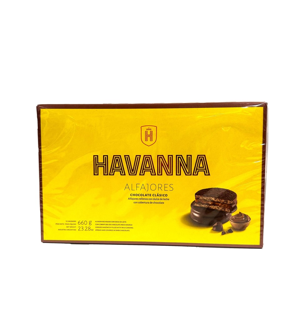 Alfajor Havanna chocolate clásico x 12 uds